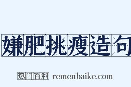 嫌肥挑瘦造句是什么意思的图片